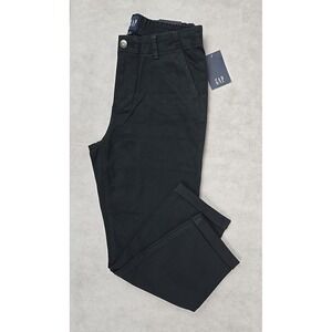GAP Womens Size 10 Classic Twill Pant Black Elastic Back NWT